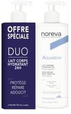 Noreva Aquareva Duo Lait Corporel Hydratant 24H 2 X 400 ml - Lot 2 x 400 ml