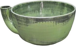 KitchenNation Stoneware Vortex Fruit Washing Bowl Self Rinsing Berry Washing Bowl & Rinse Colander matcha Green