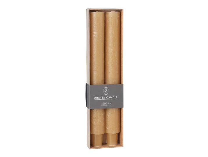Stabkerzen 2er-Set für Kerzenhhalter, edle Kerzen, ockerfarben, 3 x 25 cm