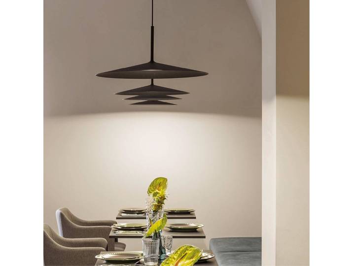 Linea Light Hängelampe Poe Plus, schwarz, für Wohn- / Esszimmer, Metall, Modern