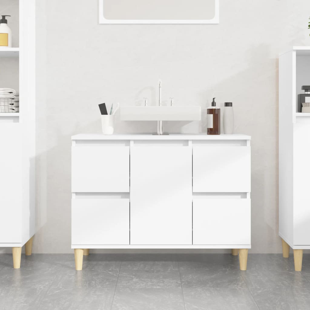 Latitude Run Tonsina Freestanding Bathroom Cabinet White/Natural 60cm H X 80cm W X 33cm D