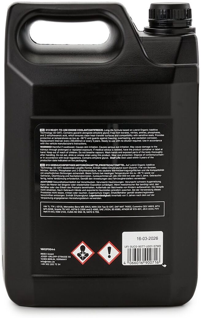 RIDEX 1602F0044 Kühlmittel