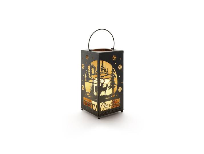 STT LED Laterne Kerze Xmas 24 cm , schwarz, H: 24cm, 1 Stk., Leuchten, LED Laterne