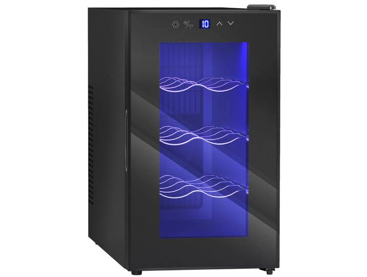 Homcom Weinkühlschrank Metall Schwarz, 26.5x47.5x51.5 cm, Weinregale