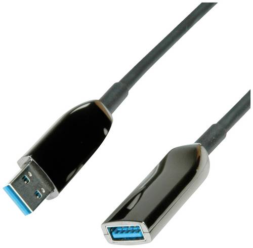 Roline USB-Kabel USB 3.2 Gen1 USB-A Buchse, USB-A Stecker 10.00 m Schwarz 12.04.1075