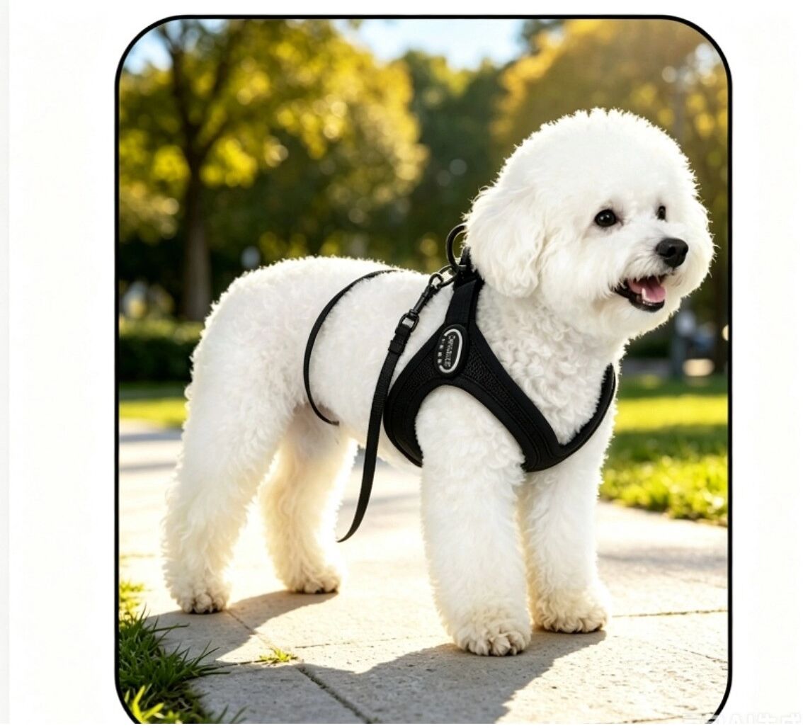 INF Anti-Zug entweichsicheres Polyester-Hundegeschirr mit 1.5m Rundseil-Leine – Atmungsaktive Weste, Schnellverschluss, M