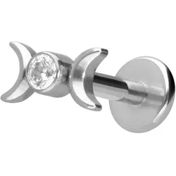Titan Labret mit Innengewinde 2 MONDE + KRISTALL