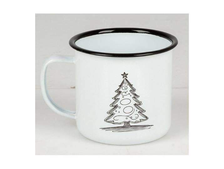 Top Ten Handels GmbH Tasse Metalltasse Weihnachten 350 ml 6 Motive 24 Stück, Metall
