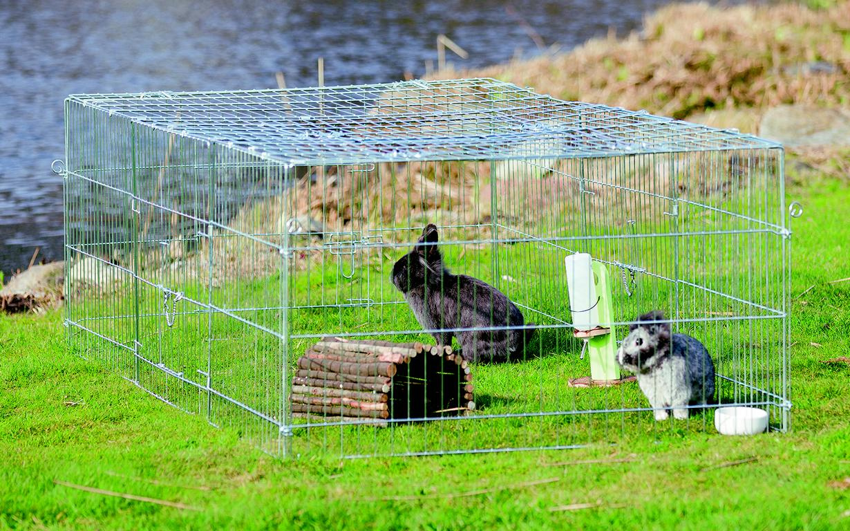 TRIXIEHEIMTIERBEDARF Freilaufgehege m. Abdeckung, verzinkt, 216x65x116cm 08711764