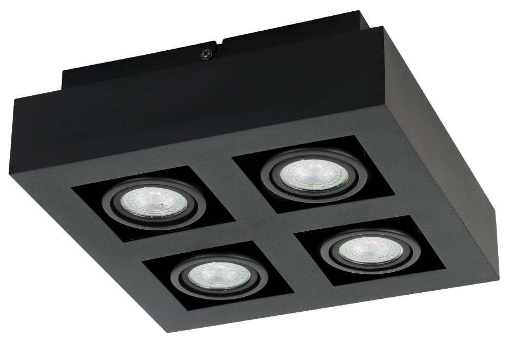 Eglo Mendoza opbouwspot 4-lichts zwart aluminium