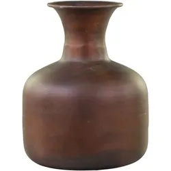 Chic Antique Alte Vase aus Aluminium, Ø16,5 x 20,5 cm, antik Messing