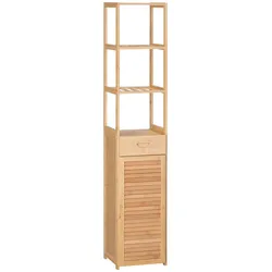 kleankin kleankin Badezimmerschrank, Badschrank aus Bambus, Badezimmermöbel Naturholz