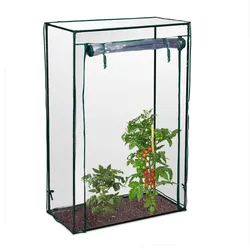 Relaxdays 3 x Tomatengewächshaus PVC Dunkelgrün,Transparent