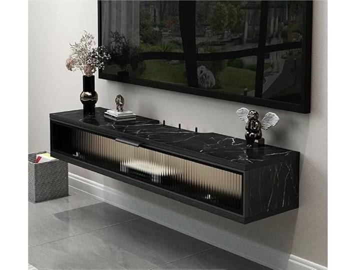 lowboard Schwimmender TV-Ständer, wandmontierter TV-Schrank, platzsparend Unter dem TV-Regal for Schlafzimmer und Wohnzimmer aus Holz