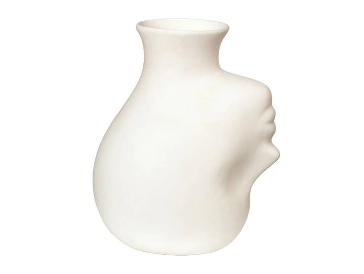 POLSPOTTEN Upside-down head vaas 25 cm Wit