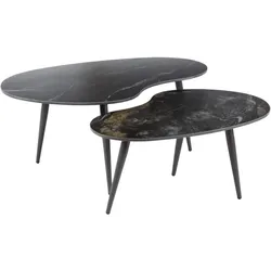 COUCHTISCH PONTE 2ER SET Schwarz Keramik