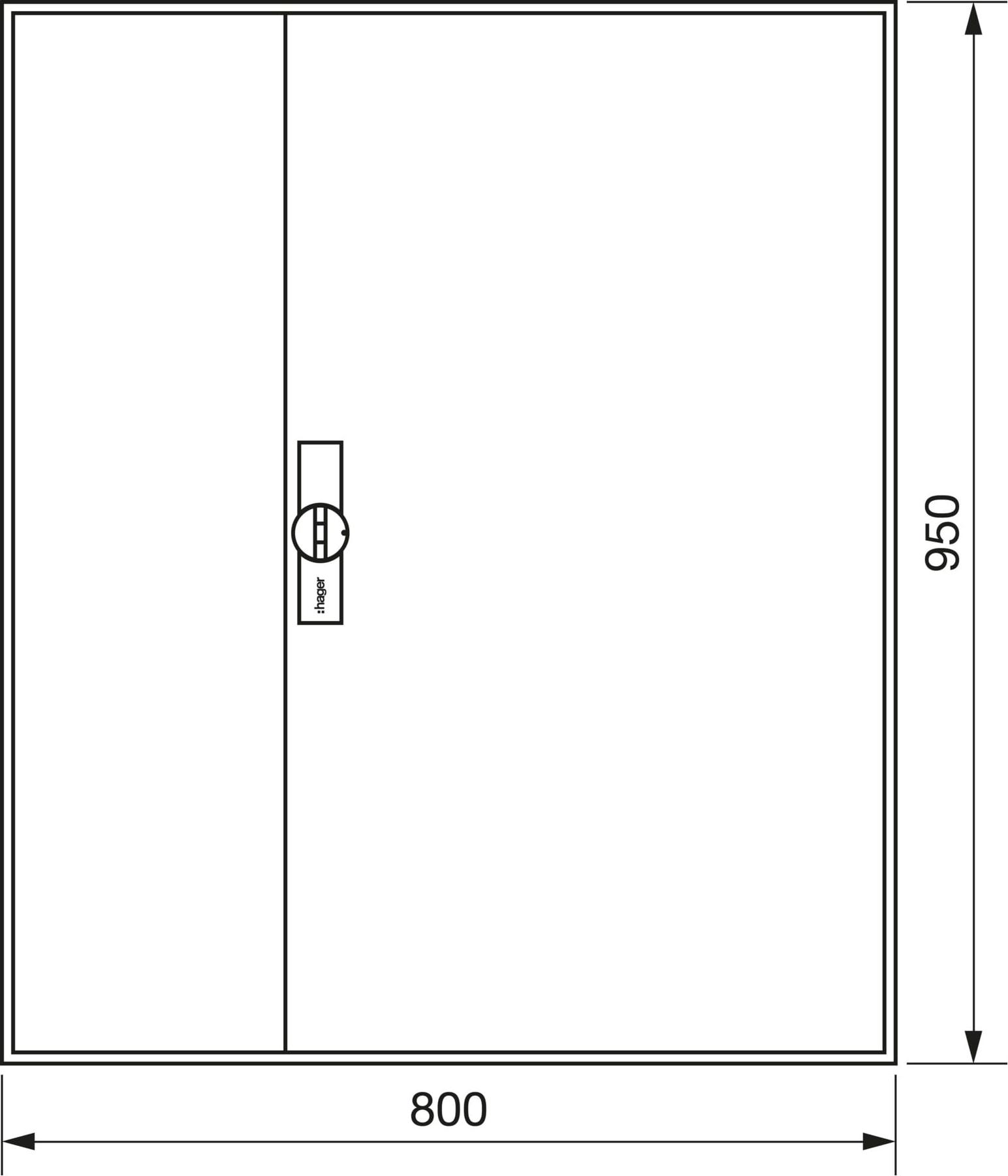HAGER ELEKTRO Hager Zählerschrank IP44 SKII ZB23S ** 950x800x205mm