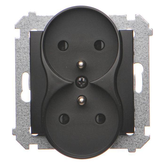 Kontakt Simon Simon 54 Double socket with earthing with shutters (module) 16A 250V screw terminals b (DGZ2MZ.01/49)