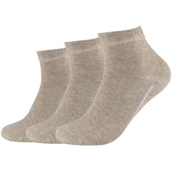 3er Pack camano Soft Quarter Socken 0018 - sand melange 35-38