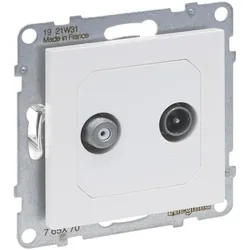 Legrand 765170 SEANO Einzeldose TV-SAT für 2 Kabel und HD-TV in der Farbe Schwarz lackiert