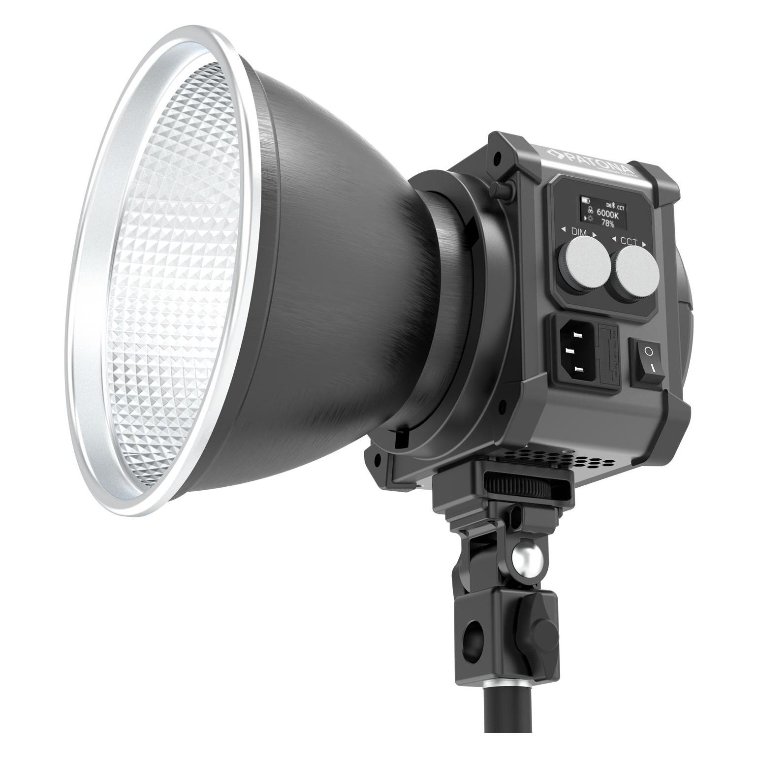 Patona Premium SQ200RGB LED-Videoleuchte 200W COB mit Hartschalenkoffer (Studioleuchte, Videoleuchte) (4172)