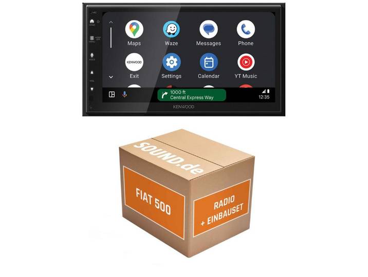 JUST SOUND best choice for caraudio Autoradio Einbauset Kenwood DMX6523DABS Fiat 500 Autoradio (Freisprecheinrichtung)