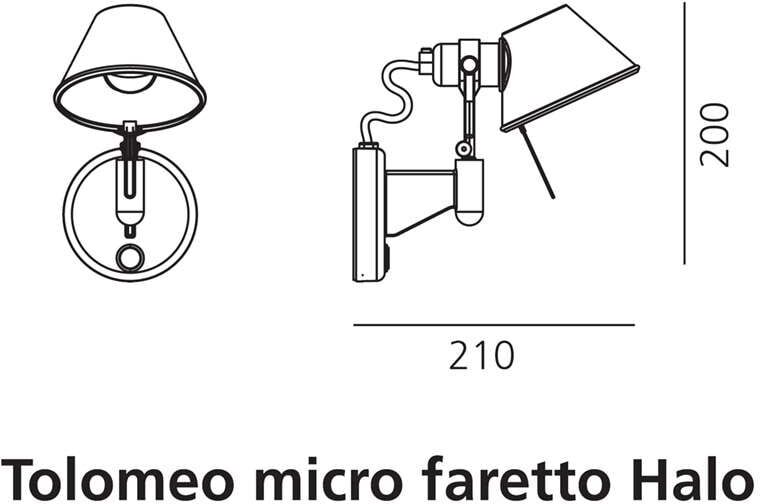 Artemide Tolomeo Micro Faretto Halo Wandleuchte (aluminium, mit Ein / Aus-Schalt... aluminium   mit Ein / Aus-Schalter