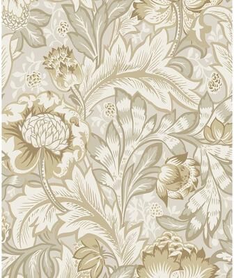 NextWall Acanthus Garden Floral Peel and Stick Wallpaper