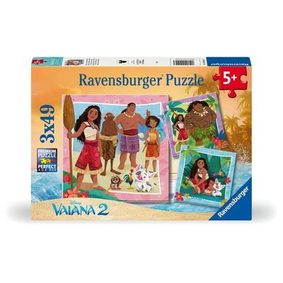 Kinderpuzzle 3x49 Teile - Disney Vaiana 2 - Auf, zu neuen Abenteuern