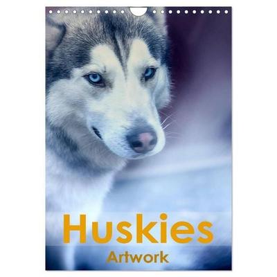 Huskies - Artwork (Wandkalender 2027 DIN A4 hoch), CALVENDO Monatskalender