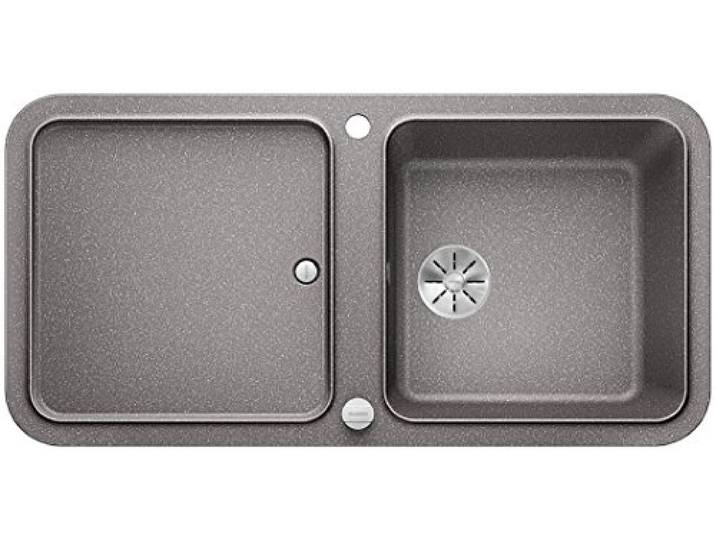 Blanco Yova XL 6 S, Küchenspüle aus Silgranit PuraDur, Alu metallic/mit inklusiv Compound-Schneidbrett und Ablauffernbedienung; 523596, Alu metallic/mit InFino-Ablaufsystem
