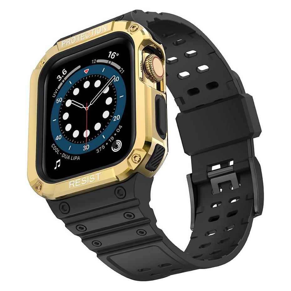 Hurtel Protect Strap Band Band with Case for Apple Watch 7 / SE (41/40 / 38mm) Case Armored Watch Cover Bla (Kunststoff, TPU) (1404978613)