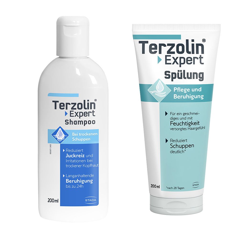 Terzolin Expert Shampoo bei trockener Kopfhaut + Spülung Pflegender Schutz 1 St Kombipackung