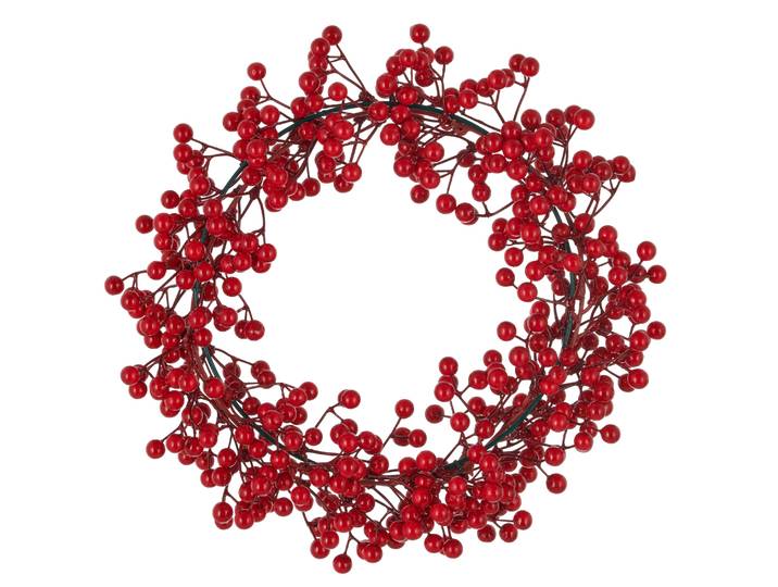 Dekokranz Künstlicher X-Mas / Weihnachtskranz , rot, H:8cm Ø:30cm, Kunststoff, LEGER HOME BY LENA GERCKE, Dekokränze, Dekokranz, vielseitig einsetzbare Weihnachtsdeko, mit zahlreichen Beeren