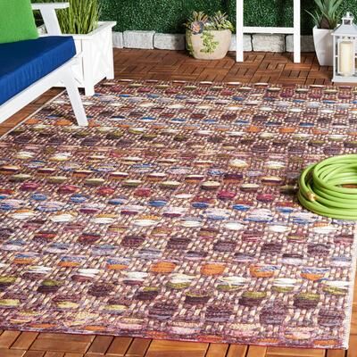 SAFAVIEH Barbados Yegana Modern Waterproof Patio Backyard Rug