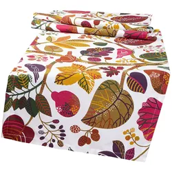 TISCHLÄUFER Zauberwald elfenbein-bunt Baumwolle 150/40 cm