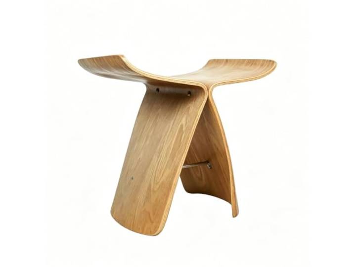 Unregelmäßig Gebogener Massivholzhocker, Multifunktionaler Fußhocker, Schuhwechselhocker for den Eingangsbereich, geeignet for Schlafzimmer, Wohnzimmer, Esszimmer(Natural)
