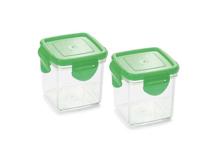 Auffangbehälter GENIUS Nicer Dicer Quick , grün (transparent, grün), B:7,3cm H:7,2cm L:7,3cm, Kunststoff, Lebensmittelaufbewahrungsbehälter, Auffangbehälter, verschließen und luftdicht aufbewahren
