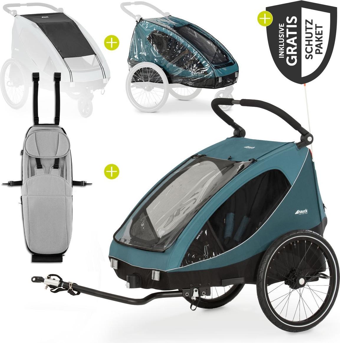 Hauck 2in1 Fahrradanhänger Sparset Dryk Duo