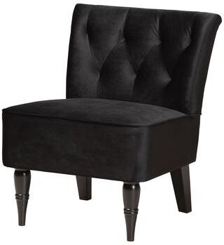 Baxton Studio Harmon Contemporary Velvet Fabric and Black Finished Accent Chair