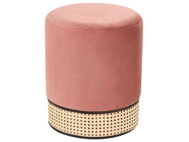 Pouf en velours rose YANKTON