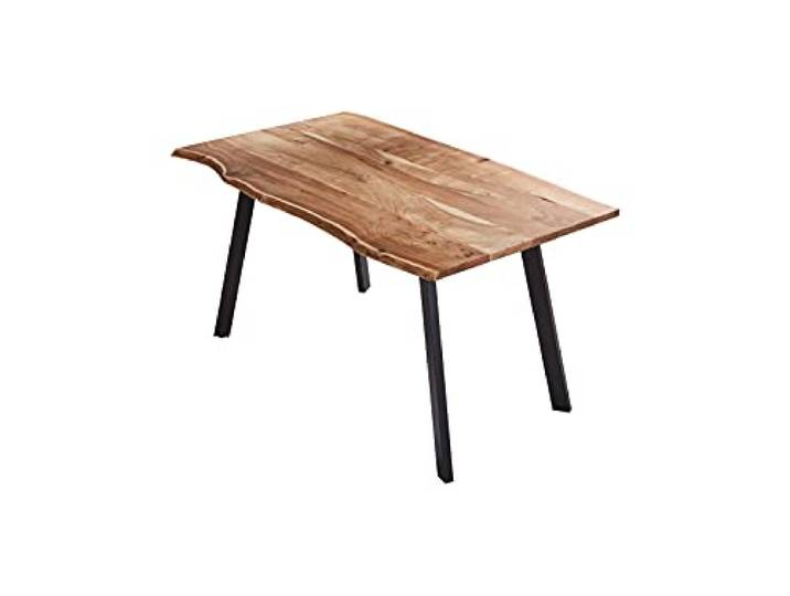 SAM Esstisch Laxmi 140x80 cm Akazie natur Baumkante Metallbeine schwarz Baumkantentisch massiv, Akazienholz naturfarben, Esszimmertisch