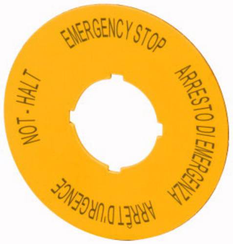 Eaton M22-XBK11 121372 Bezeichnungsschild (Ø x H) 60mm x 60mm NOT-HALT (de, en, fr, it) Gelb 1St.