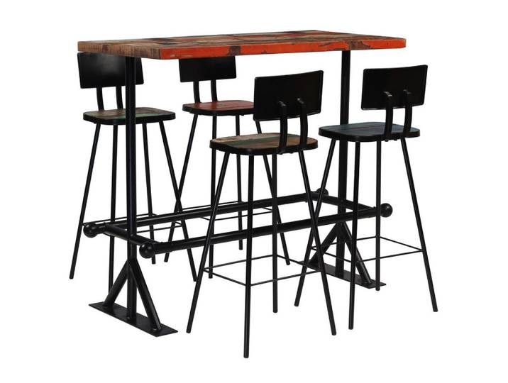 furnicato Bargruppe Bar-Set Retro Stil aus Massivholz & pulverbeschichtetem Stahl 120x60x1, (1-tlg)