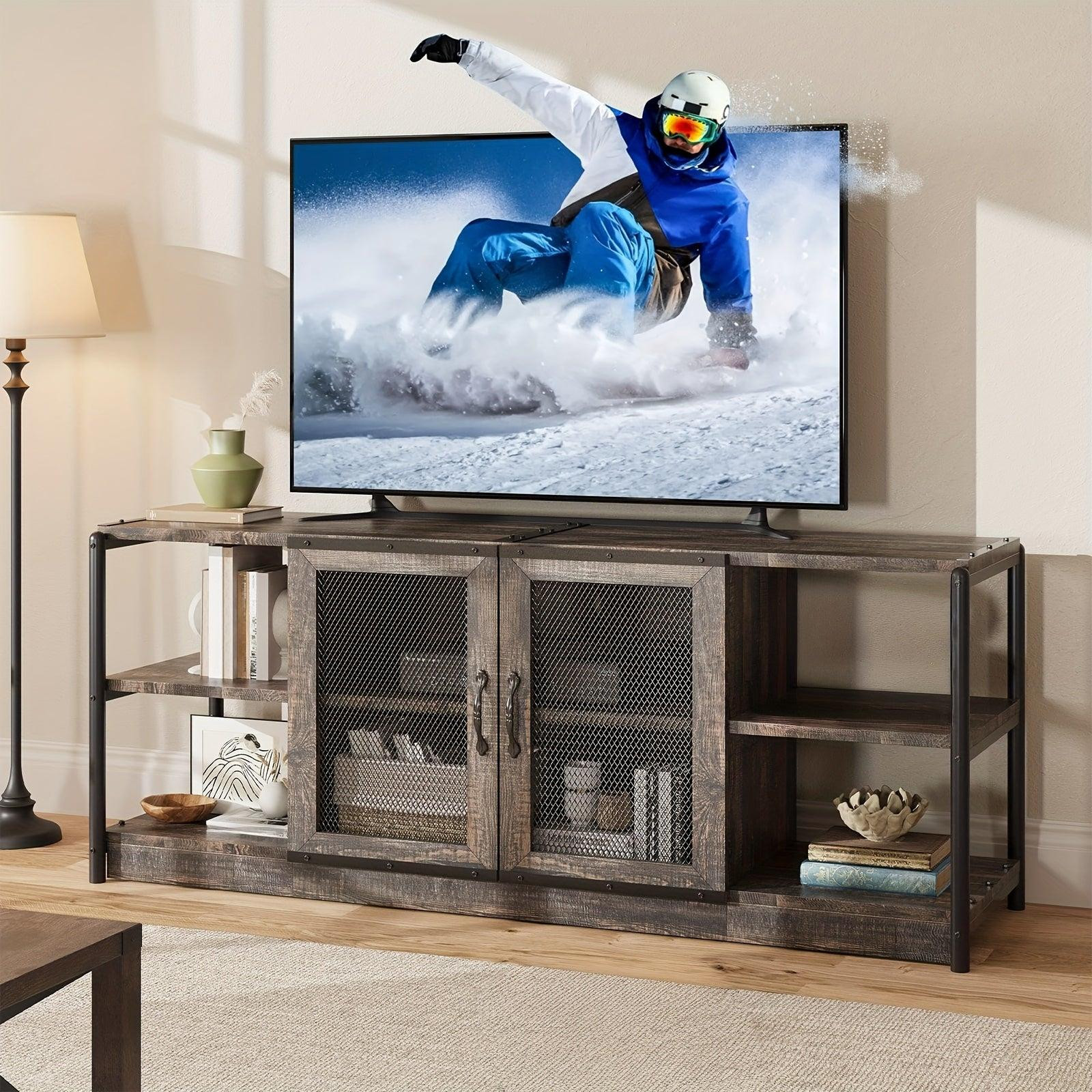 Selius Industriële Media Console met Opbergkasten en Gaasdeuren voor de Woonkamer
