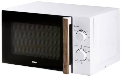 DOMO DO2720 Mikrowelle Weiß, Holz 700W Timerfunktion