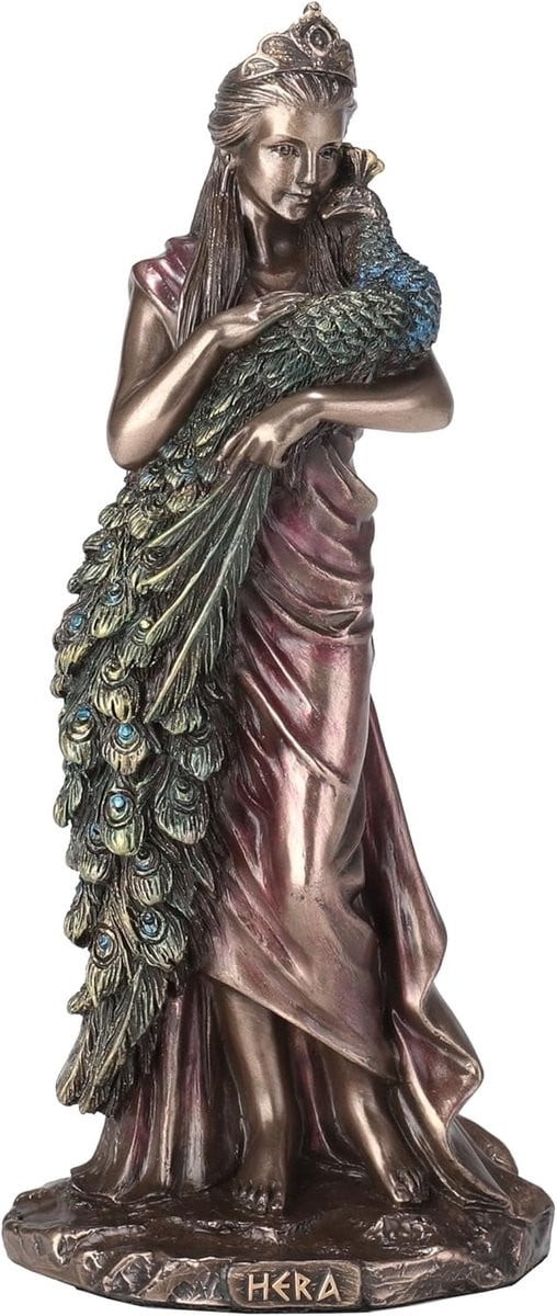 Hera Godin Beeld - Griekse Mythologie Figuur - Koud Gegoten Brons - Hoogte: 156 cm - Brons