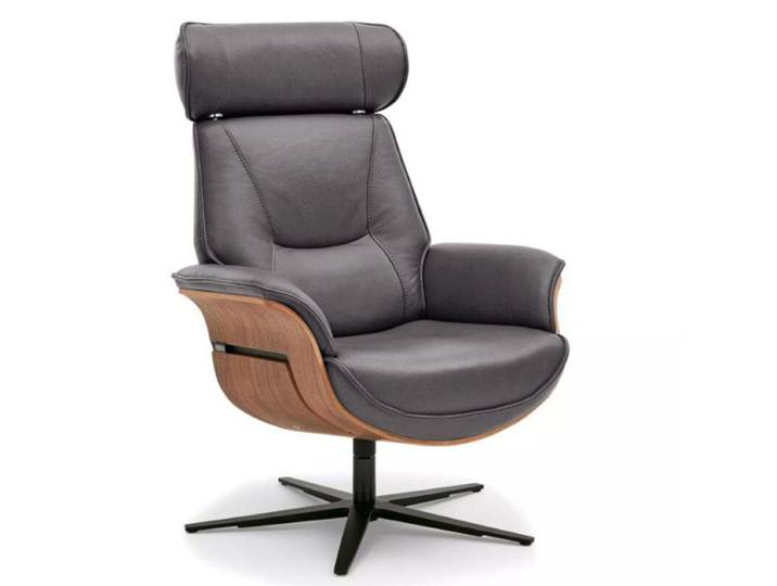Musterring MR 276 Relaxsessel Leder oder Microfaser mit Relaxfunktionen - Microfaser Galero graphit - Nussbaum - ohne Zusatzausstattung Wohnzimmer, Sitzkomfort, gemütlich, Drehfunktion, Memory-Funktion, stufenlos, entspannt zurücklehnen, vollständig bezogen Drehfunktion, manuelle Rückenteilverstellung, Memoryfunktion, manuelle Kopfteilverstellung Modern, Zeitlos