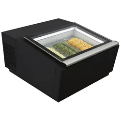 Combisteel Tischmodell Speiseeisvitrine Schwarz,Öffnet Auf Der Bedienungsseite