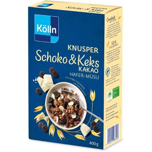 Kölln Müsli Knusper Schoko & Keks Kakao, mit weißen Schokoladenstückchen, 400 g